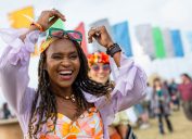 woman dancing and having fun at a festival