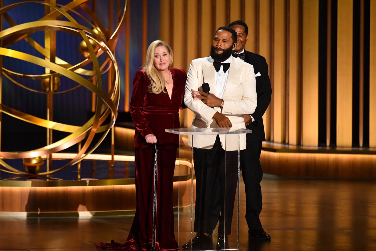 Christina Applegate and Anthony Anderson at the Emmys in 2024