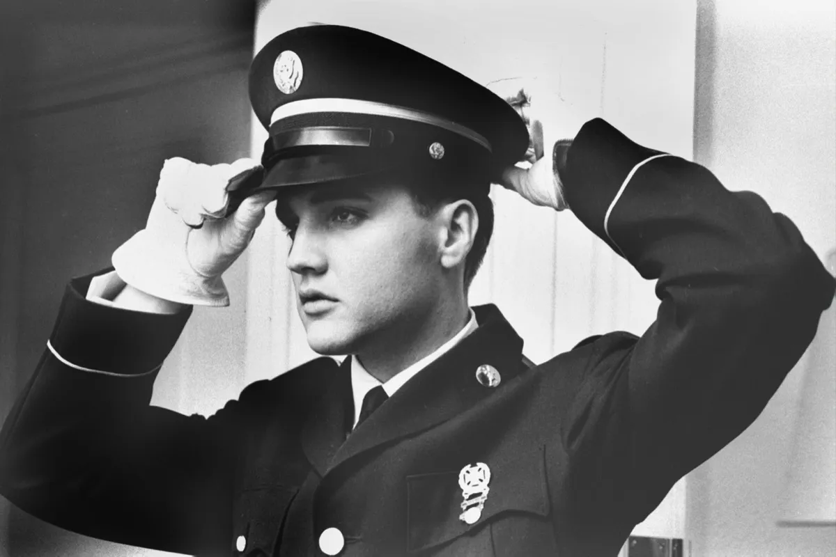 Elvis Presley in his military uniform