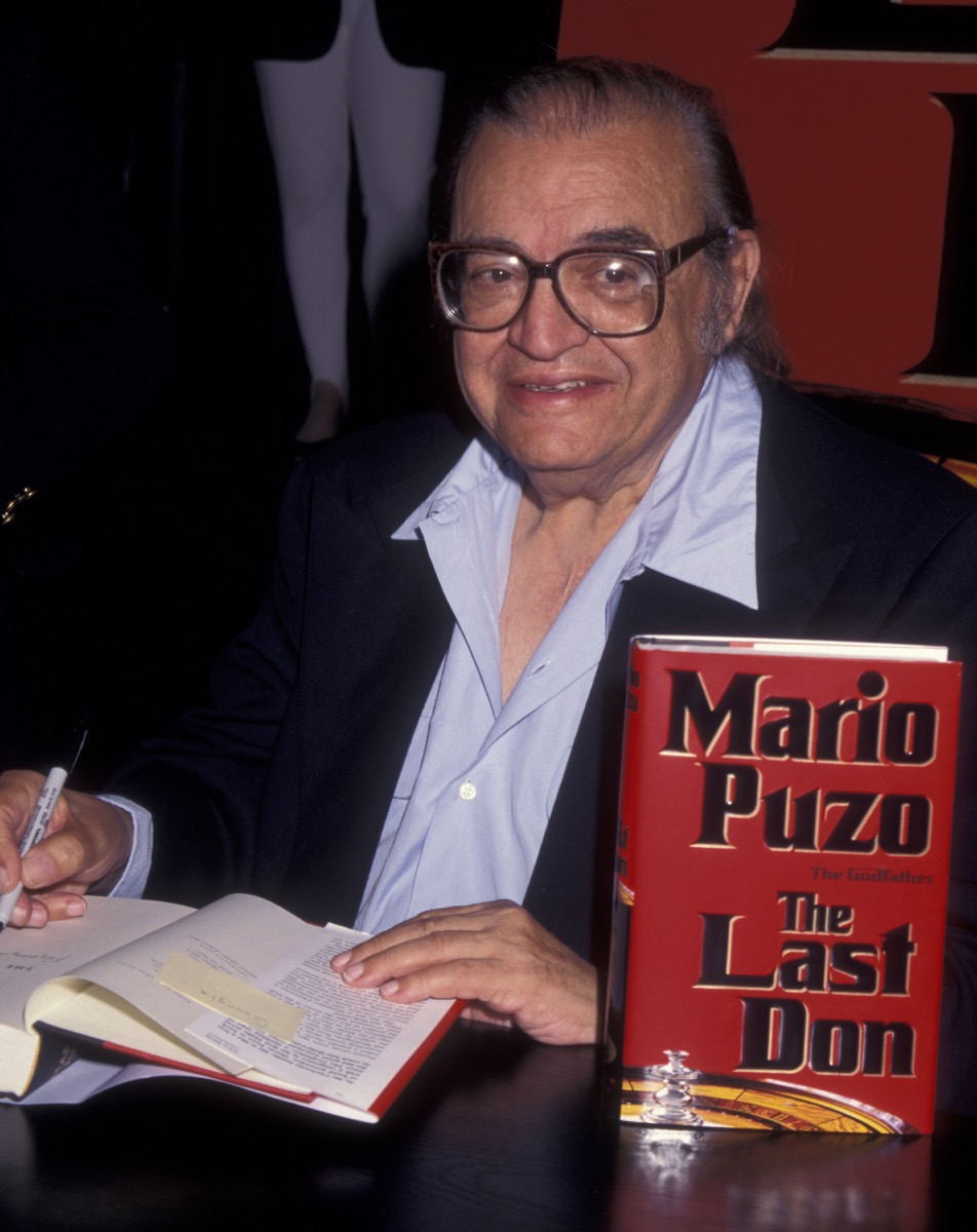 Mario Puzo signing books in 1996