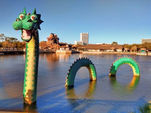 Brickley the sea monster, a lego creation at Disney World