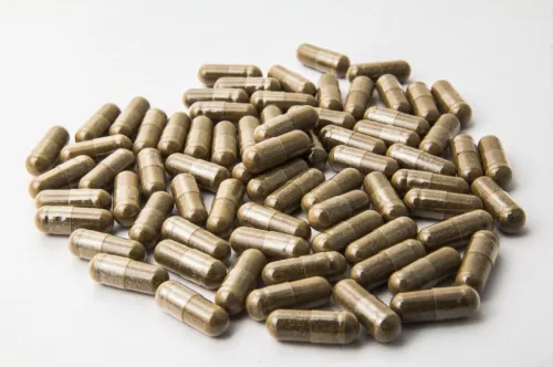 fiber capsule with white background