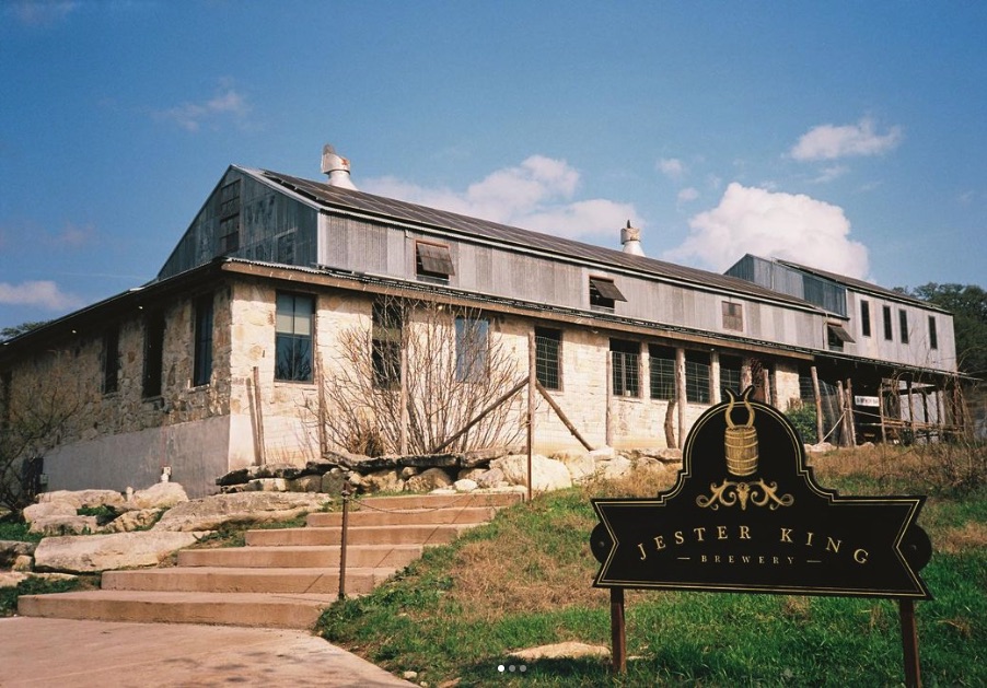 An exterior photo of Jester King Brewery in Austin, Texas