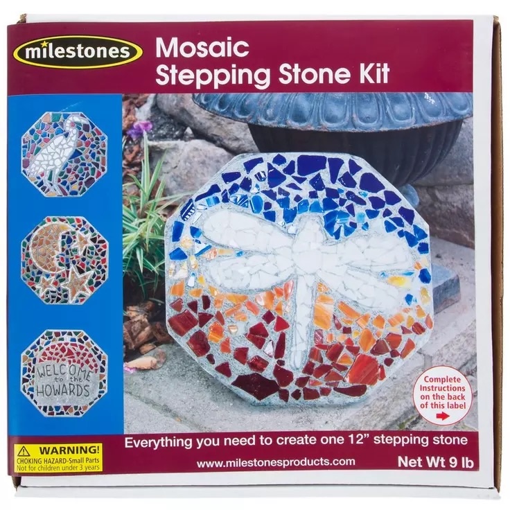 A mosaic stepping stone kit from Hobby Lobby