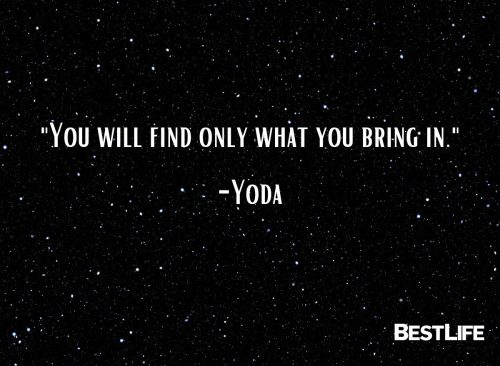 "You will find only what you bring in." — Yoda