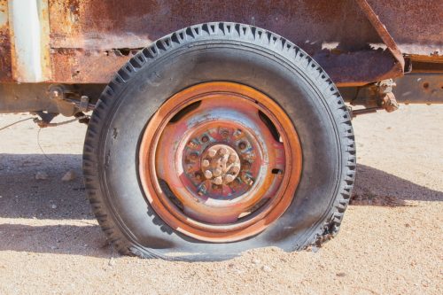 vintage flat tire
