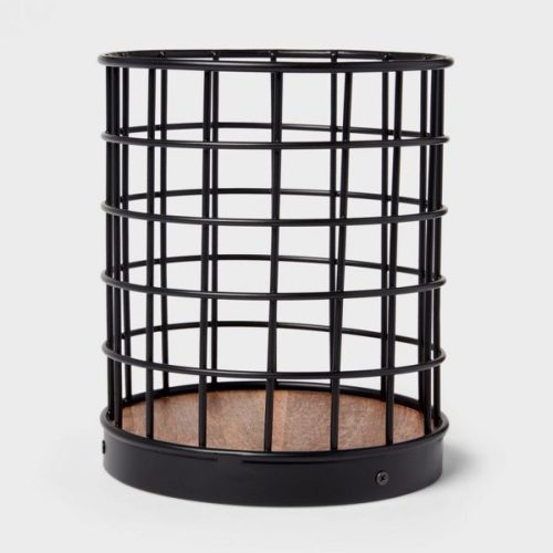 product still from Target of iron and mangowood wire utensil holder