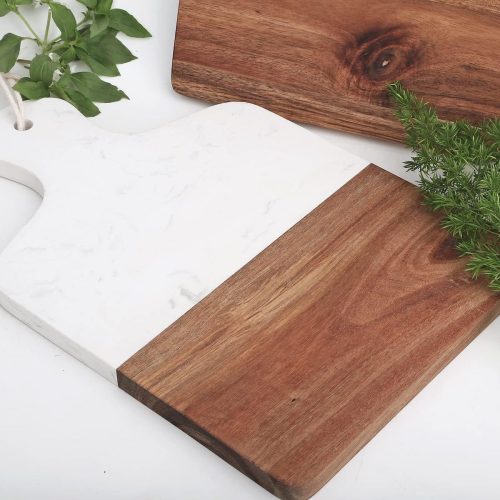 marble and wood cutting board