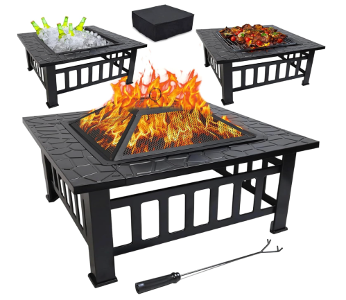 coffee table fire pits on white background