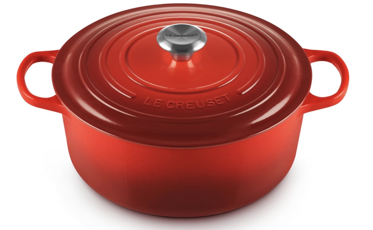 Le Creuset enamel cast iron Dutch oven in red