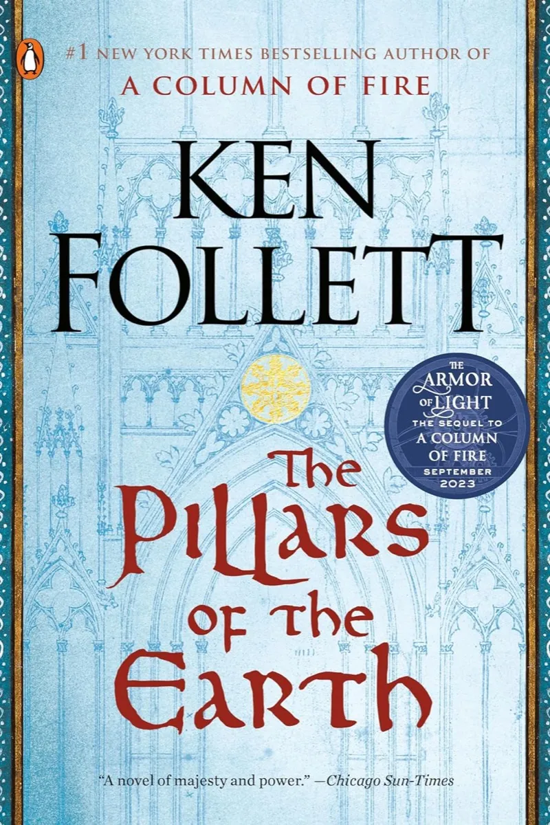 "The Pillars of the Earth" by Ken Follett book cover