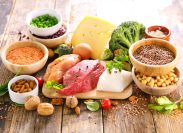 Meat, fish, legumes, dairy and other high protein foods