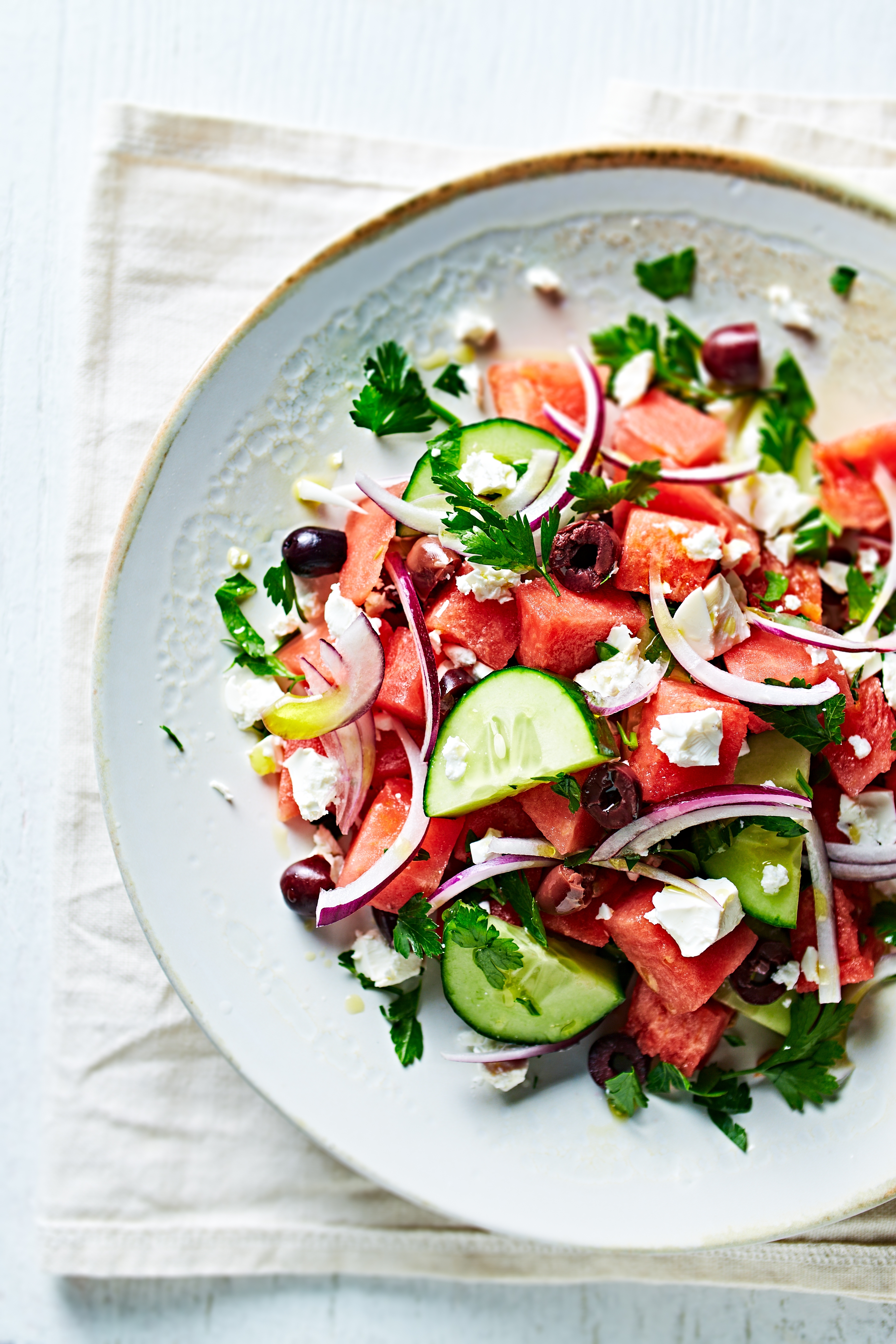 Watermelon greek salad