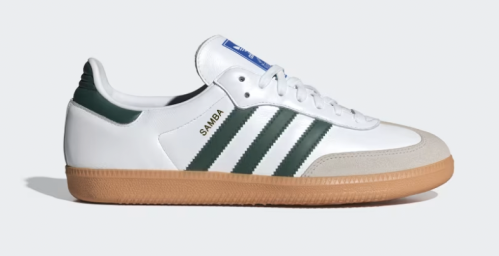 green and white Adidas Samba OG sneakers