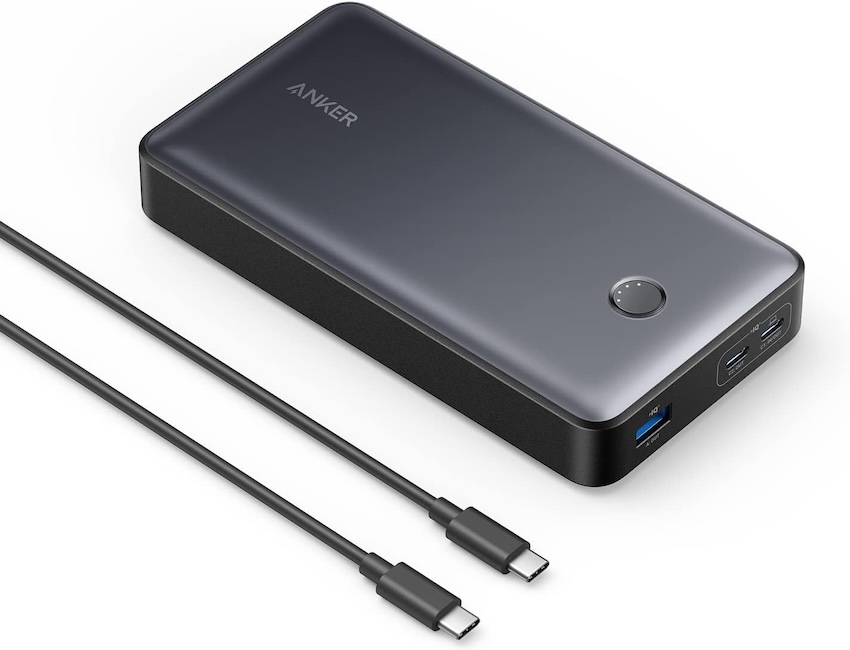 An Anker power bank with two power cords