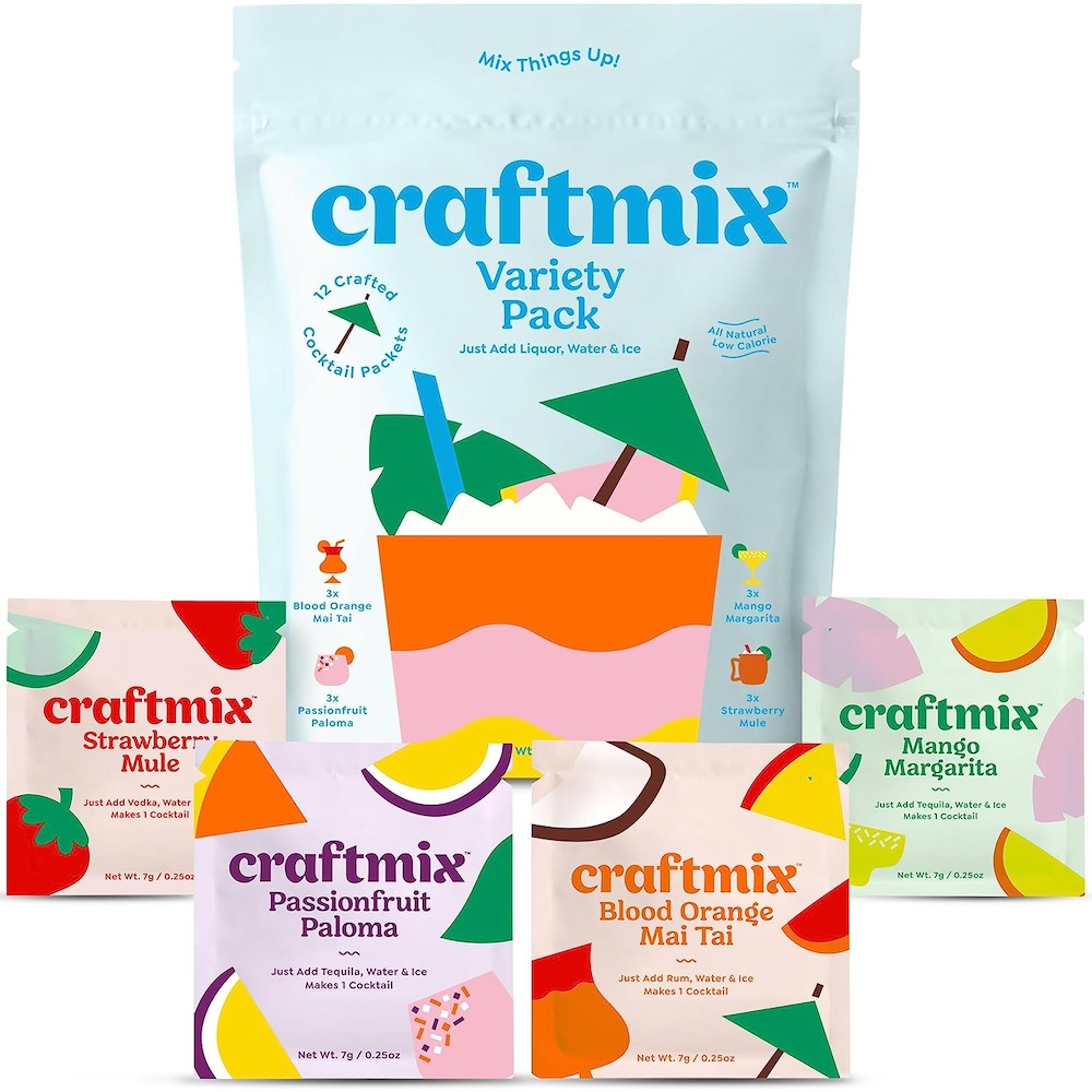 A Craftmix cocktail mixer teabag variety pack