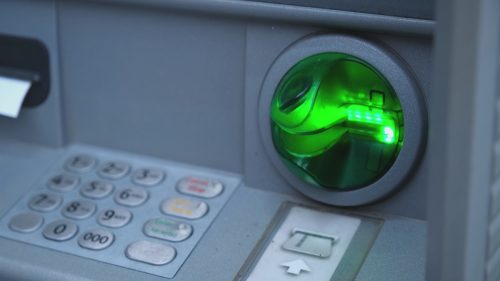 ATM Numeric Keyboard and Anti Skimming Anti Phishing Card Reader Slit Cover with Green Blinking LED