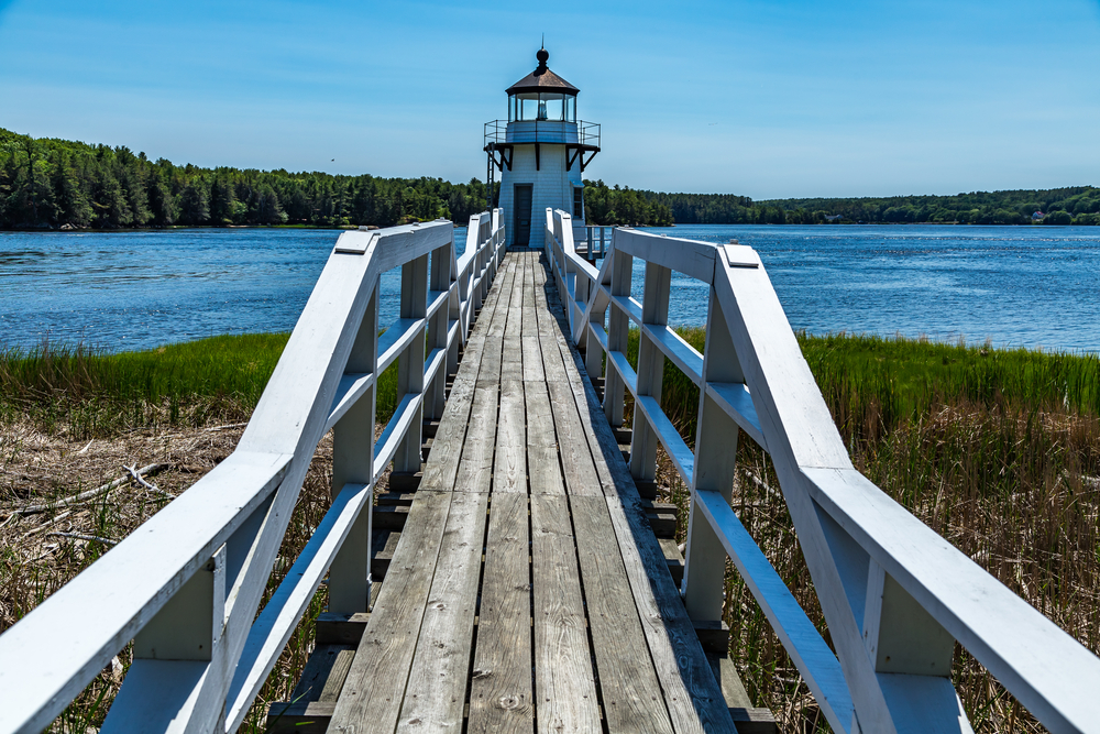 A lighthouse on the Kennebec River in Maine