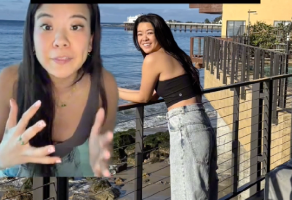 TikTok of girl showing how she makes jeans look high-end