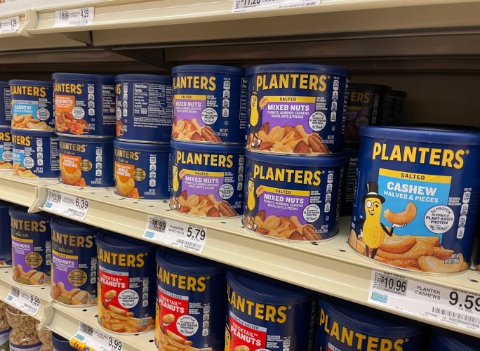 Grocery store Planters peanuts canisters section