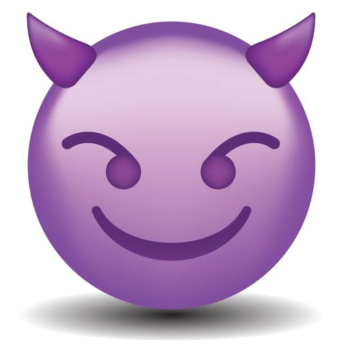 purple smirking devil face emoji