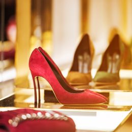 Women shoes in a luxury store