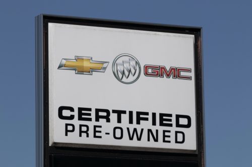 sign for certified pre-owned cars