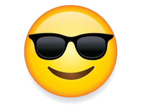 Smiling face emoji wearing sunglasses