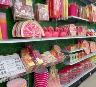 Display of pink summer items at Michaels