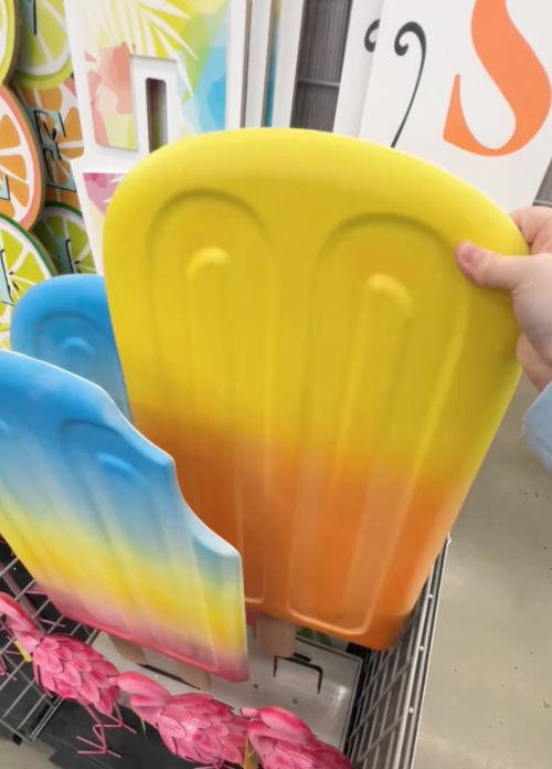 popsicle-shaped lawn stakes at Michaels