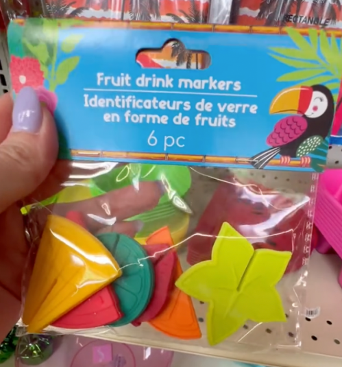 Fruit-shaped drink markers at Dollar Tree