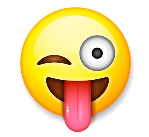 tongue out, winking face emoji
