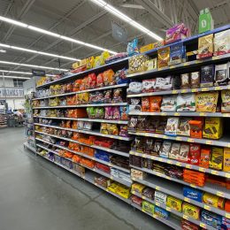Walmart grocery store candy asile side view