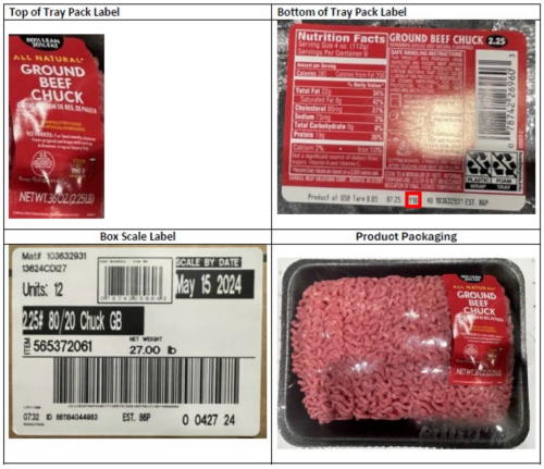 Packaging of Cargill Meat Solutions' ground beef sold at Walmart after recall
