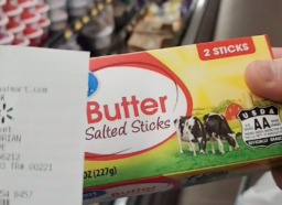 Still of Great Value Butter from TikTok video
