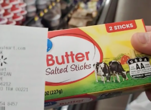 Still of Great Value Butter from TikTok video