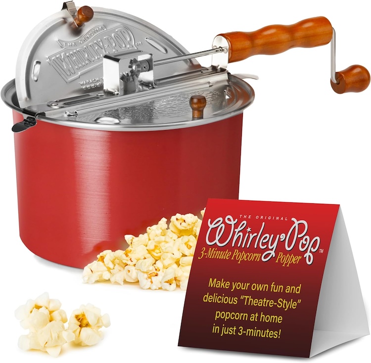A Whirley Pop popcorn maker