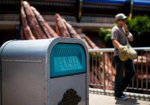 push trash can at disney