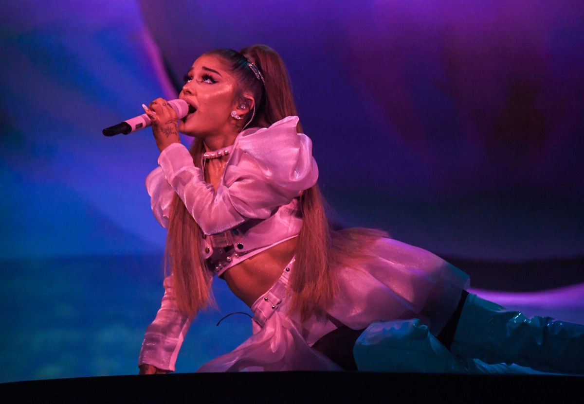 Ariana Grande performing in 2019