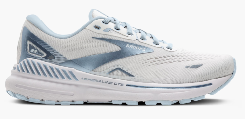 white and blue Brooks Adrenaline sneaker