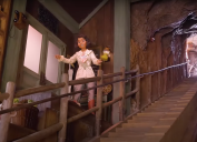 Still from a video showing Disney's new ride Tiana's Bayou Adventure