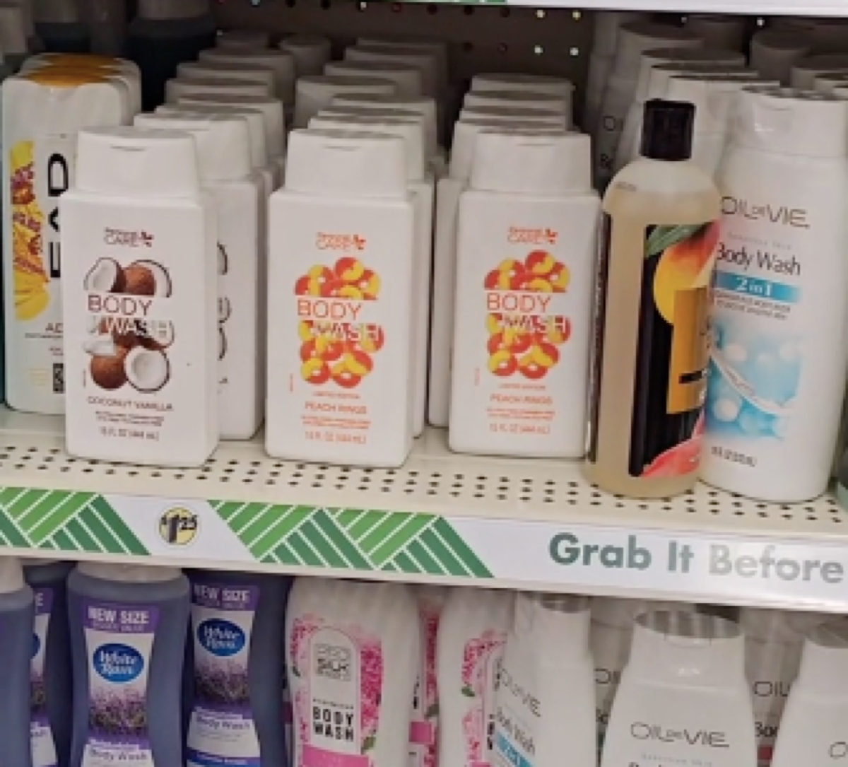 TikTok video still of Native dupe products from Dollar Tree