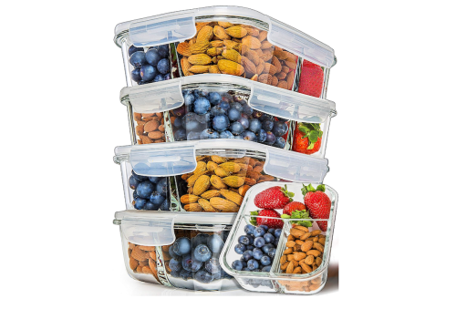 PrepNaturals 5 Pack 34 Oz Glass Meal Prep Containers