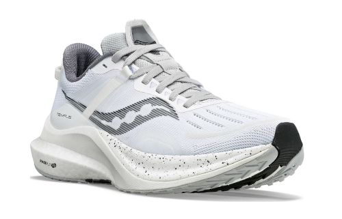 white and gray Saucony Tempus running shoe