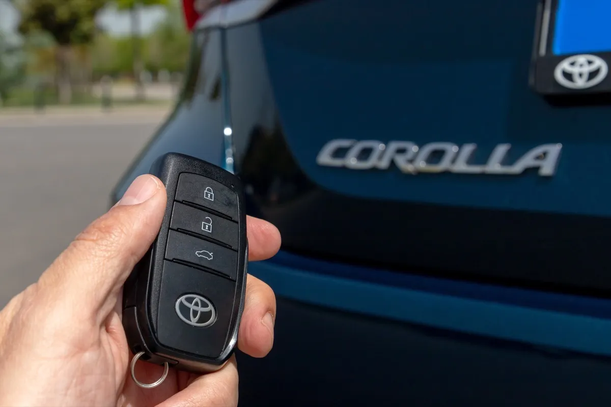 Toyota Corolla closeup with car keys