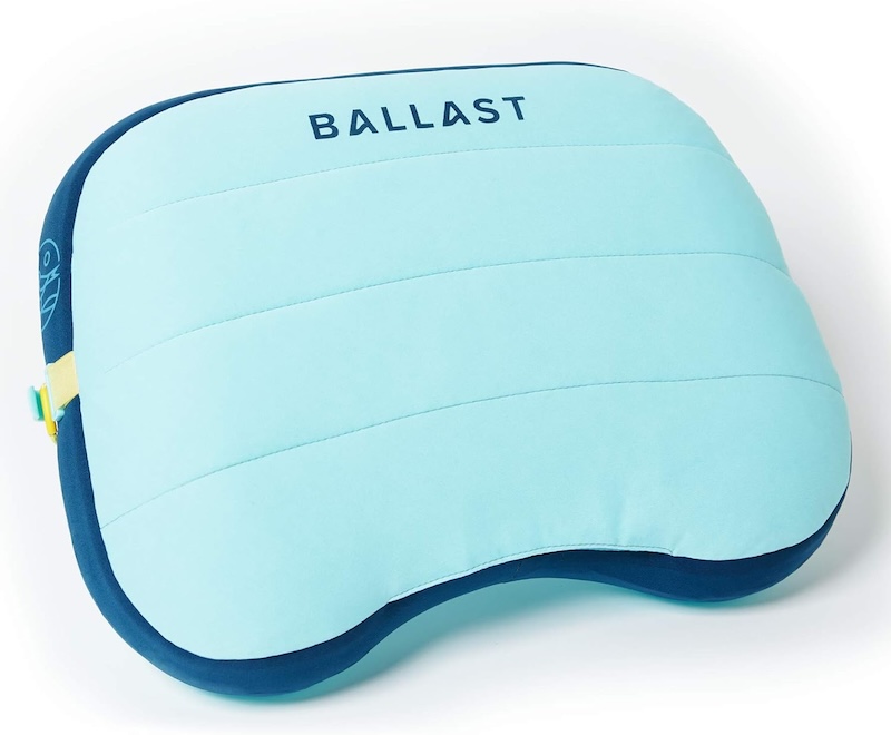 A Ballast beach pillow in blue