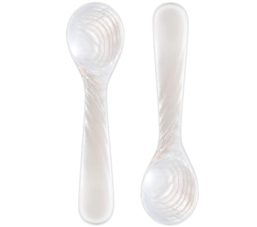 A pair of caviar spoons