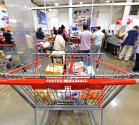 NEW YORK CITY - SEPTEMBER 30 2017: Costco stores joined other national retailers in offering an emergency survival kit for $1000.00 with supplies set to last up to 25 years. Interior of Brooklyn Costco