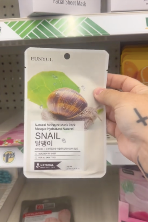 Dollar Tree Korean beauty products snail face mask