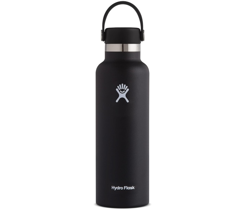 A Hydro Flask water bottle with a screw top